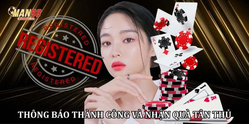 Thông báo thành công và nhận quà tân thủ